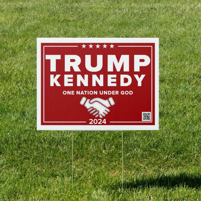 Trump Kennedy - One Nation Under God Red 18x12 Sig Sign (Insitu)