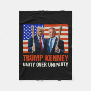 Trump Kennedy Unity Over Uniparty 2024 Funny Elect Fleece Blanket