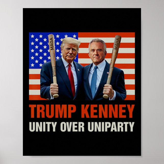 Trump Kennedy Unity Over Uniparty 2024 Funny Elect Poster (Front)