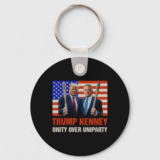 Trump Kennedy Unity Over Uniparty 2025 Funny Elect Keychain (Front)