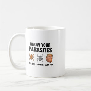 Trump Know Your Parasites Deer Tick Dog Tick Luna Coffee Mug