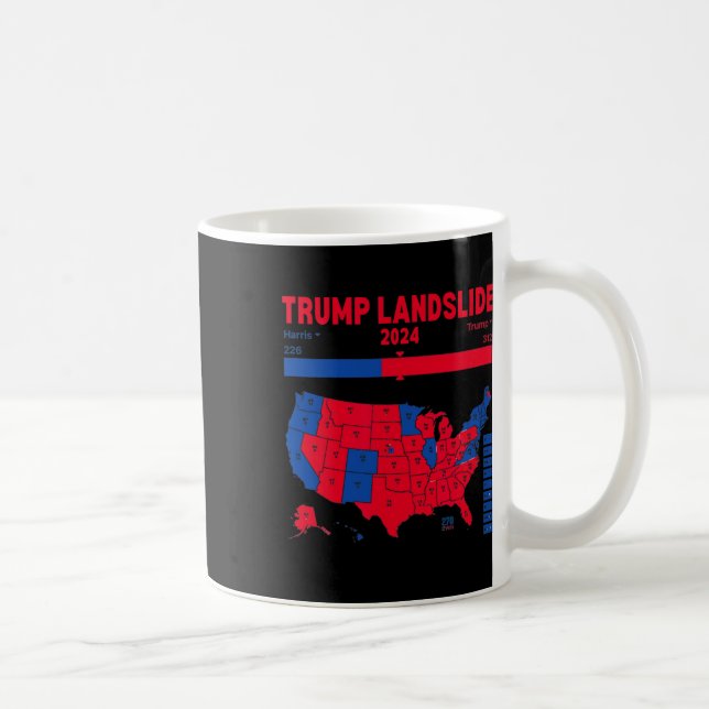 Trump Landslide 2024 Electoral Map 312 Winning Map Coffee Mug (Right)