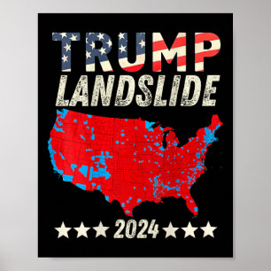 Trump Landslide 2024 Electoral Map Trump Winner (o Poster