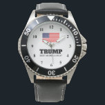 Trump leather strap watch Keep America Great<br><div class="desc">Donald Trump leather strap watch Keep America Great USA flag. Support the republican party campaign. Patriotic design with American flag. Keep America Great. Make America Great Again.</div>