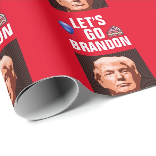 TRUMP LETS GO BRANDON BIRTHDAY  WRAPPING PAPER