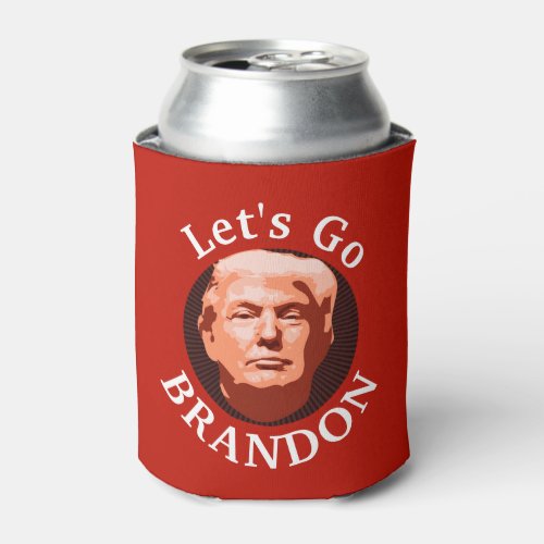 Trump Lets Go Brandon Red Can Cooler