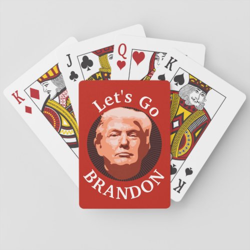 Trump Lets Go Brandon Red Playing Cards
