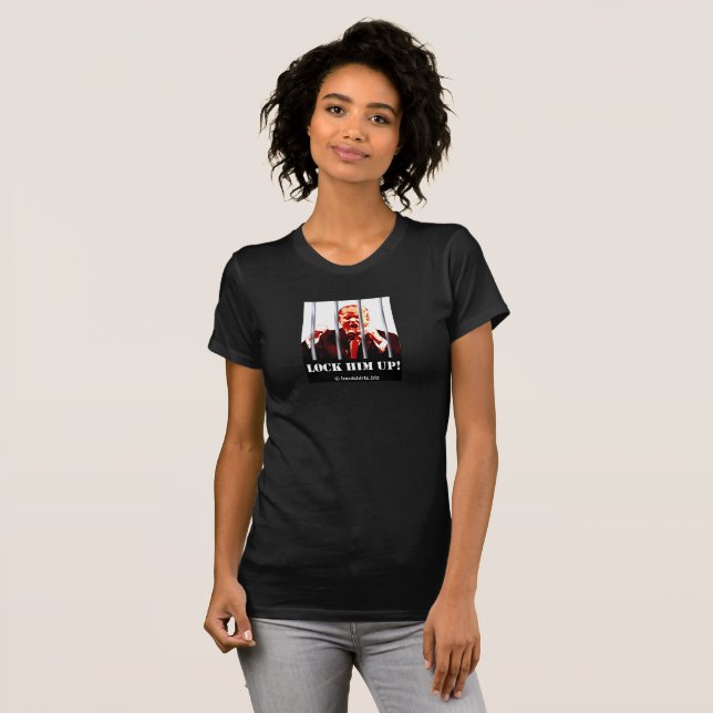 Trump - Lock Him Up - t-shirt, W-blk T-Shirt (Front Full)