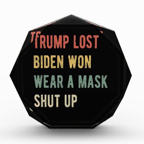 Trump Lost Biden Won Wear A Mask Shut Up I Photo Block