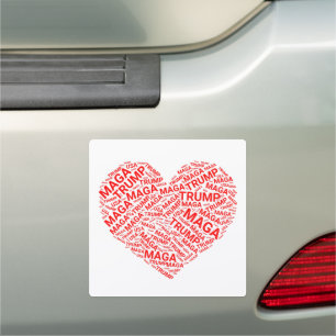 Trump Love Heart Word Cloud Art Car Magnet