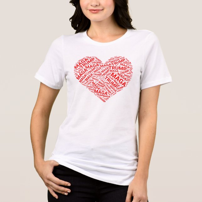 Trump Love Heart Word Cloud Art Tri-Blend Shirt (Front)
