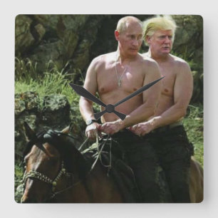 TRUMP LOVES PUTIN SQUARE WALL CLOCK