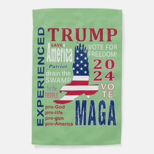 Trump MAGA 2024 Text Collage  Garden Flag