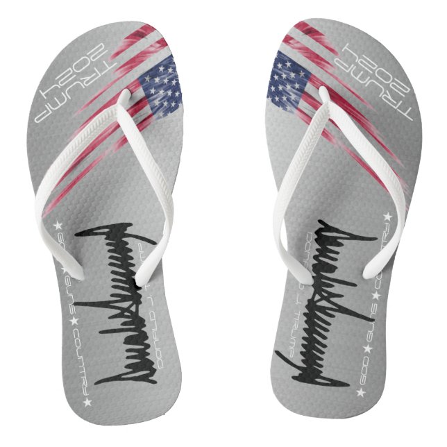 Trump Maga Adult Flip Flops, Slim Straps  Flops (Footbed)