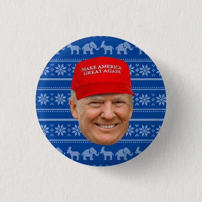 TRUMP MAGA Christmas Button (Front)