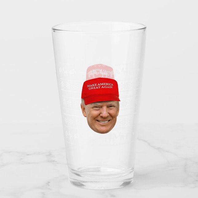 TRUMP MAGA Christmas Glass (Front)