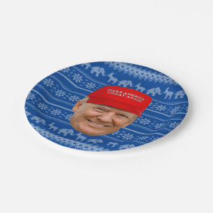 TRUMP MAGA Christmas Paper Plates