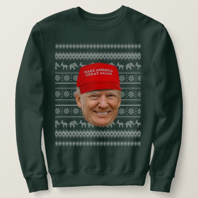 TRUMP MAGA Christmas Sweatshirt (Design Front)