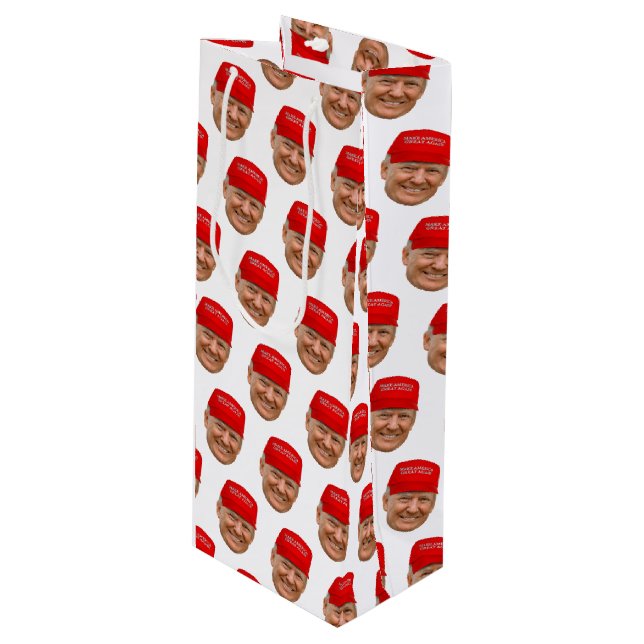 TRUMP MAGA Christmas Wine Gift Bag (Front Angled)