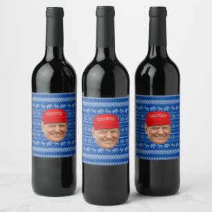 TRUMP MAGA Christmas Wine Label