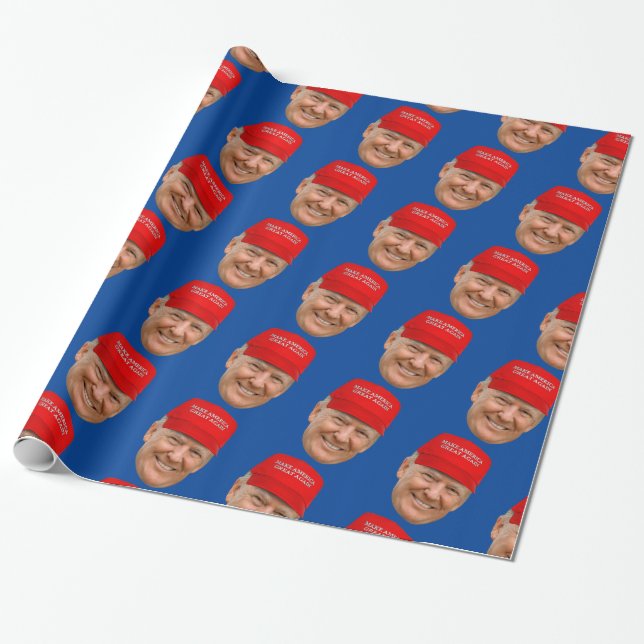 TRUMP MAGA Christmas Wrapping Paper (Unrolled)