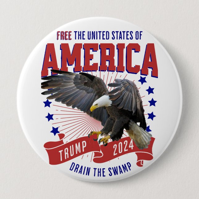 Trump MAGA Eagle Freedom Button (Front)
