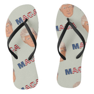 Trump MAGA Pattern Flip Flops