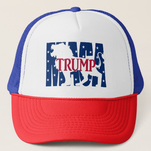Trump MAGA White Lion  Trucker Hat