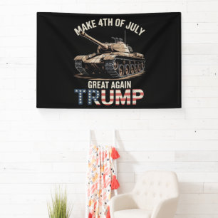 Trump Make 4th of July Great Again with Military Banner