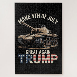 Trump Make 4th of July Great Again with Military Jigsaw Puzzle