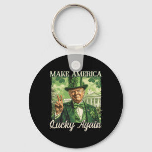 Trump Make America Lucky Again St Patrick's Day Sh Keychain