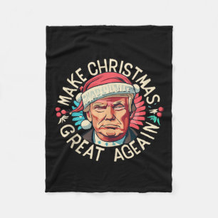 Trump Make Christmas Great Again 2024 Winner Fleece Blanket