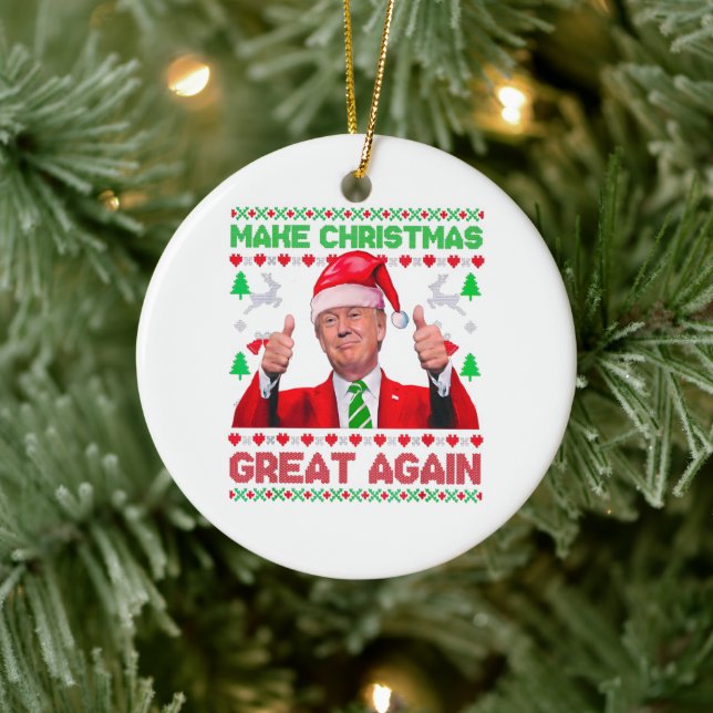 Trump Make Christmas Great Again Christmas  Ceramic Ornament (Tree)