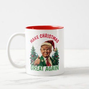 Trump Make Christmas Great Again Christmas Two-Tone Coffee Mug