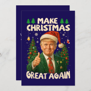 Trump Make Christmas Great Again Dark Blue Holiday Card