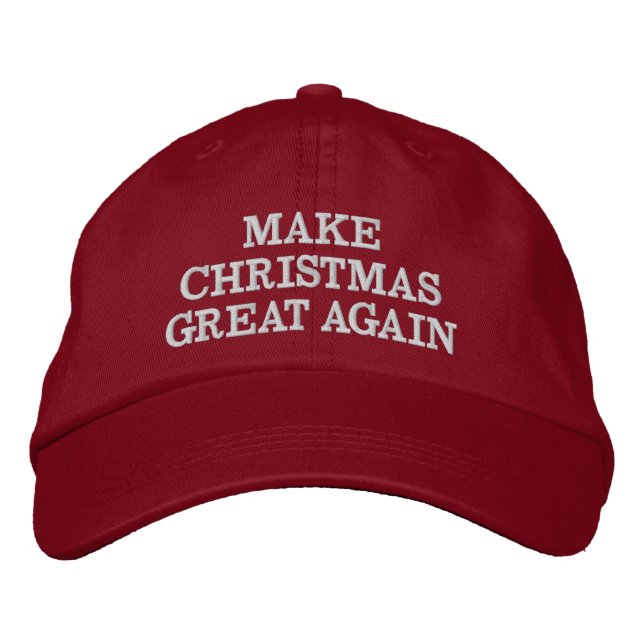 Trump Make Christmas Great Again Embroidered Baseball Hat (Front)