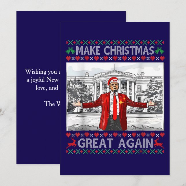 Trump Make Christmas Great Again, Funny Trump Holiday Card (Front/Back)