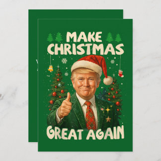 Trump Make Christmas Great Again Green Holiday Card
