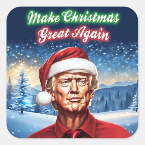 Trump _ Make Christmas Great Again Square Sticker