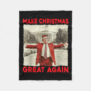 Trump Make Christmas Great Again Trump Santa Xmas Fleece Blanket