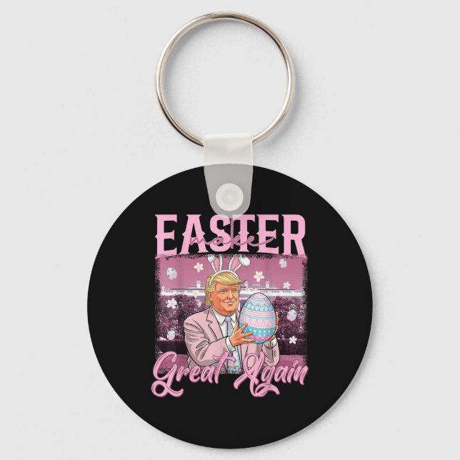 Trump Make Easter Great Again Easter Day Easter  Keychain (Front)