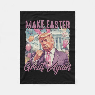 Trump Make Eater Great Again 2025 Happy Easter Egg Fleece Blanket