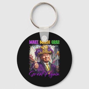Trump Make Mardi Gras Great Again Funny Parade Cos Keychain