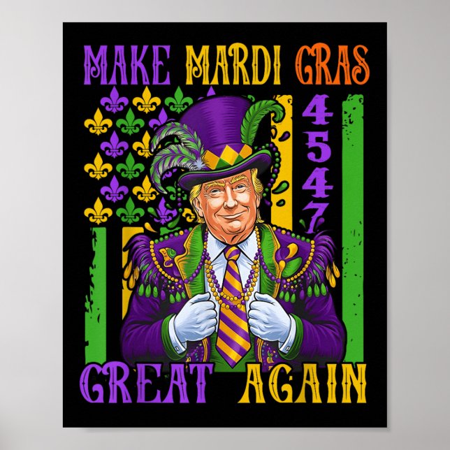Trump Make Mardi Gras Great Again Funny Parade Poster (Front)