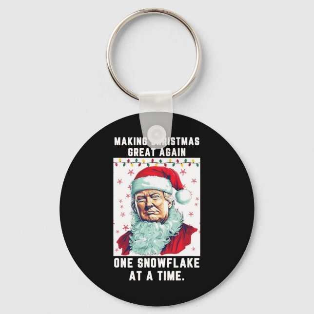Trump Making Christmas Great Again One Snowflake A Keychain (Front)