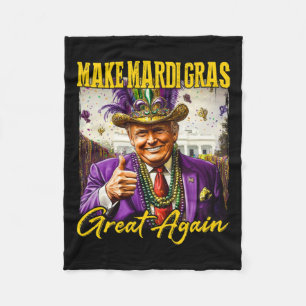 Trump Mardi Gras1 Fleece Blanket