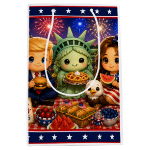 Trump Melania Statue of Liberty 250 Years USA Medium Gift Bag