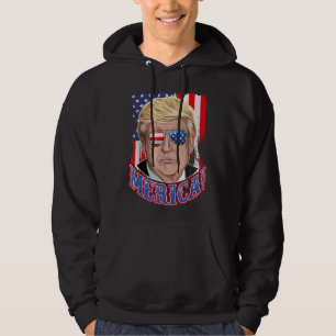 Trump Merica 4th of July American Flag Murica 'Mer Hoodie