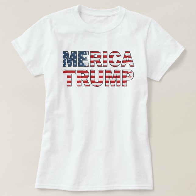 Trump Merica 4th of July American Flag Murica T-Shirt (Design Front)