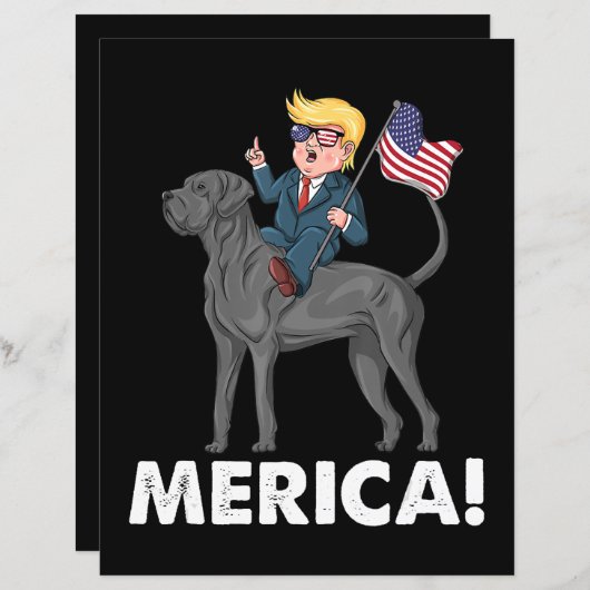 Trump Merica Great Dane Dog American Hero 4th (Front/Back)